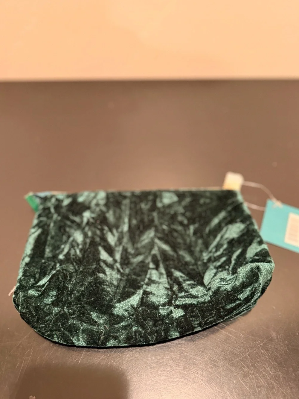 Ulta Beauty Dark Emerald Green Velvet Makeup Pouch